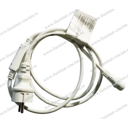 Cablu de alimentare alb 3m cu stecher 30-193000 gama S-OUT