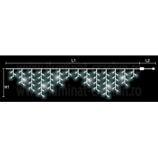 Instalatie streasina sir 64 LED Alb Rece + FLASH 1.6x0.7m - Exterior gama S-OUT