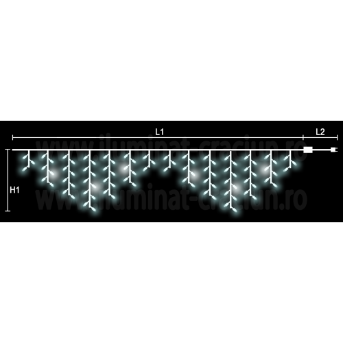 Instalatie streasina sir 64 LED Alb Rece + FLASH 1.6x0.7m - Exterior gama S-OUT